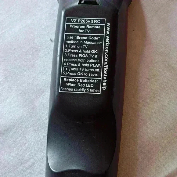 Verizon FIOS TV Replacement Remote VZ P265v5 RC Wireless Black - Picture 3 of 4